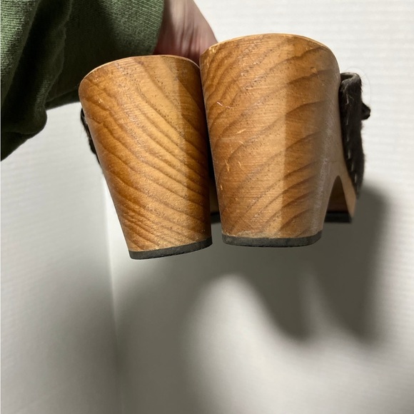 lisa b classic high heel clog in espresso cow hair women’s size 10 - Picture 6 of 12